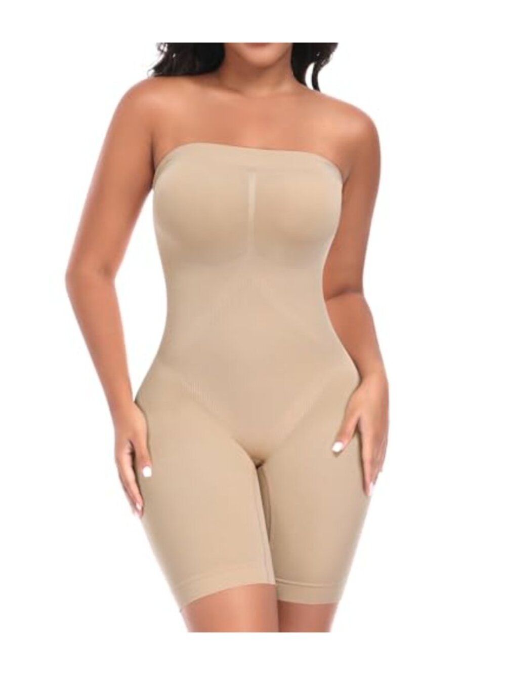 Strapless Shortie Full Body Shapewear Bodysuit Seamless Tummy Control